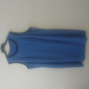 Size 24. Beautiful blue sleeveless dress trimmed in black.  Jessica London